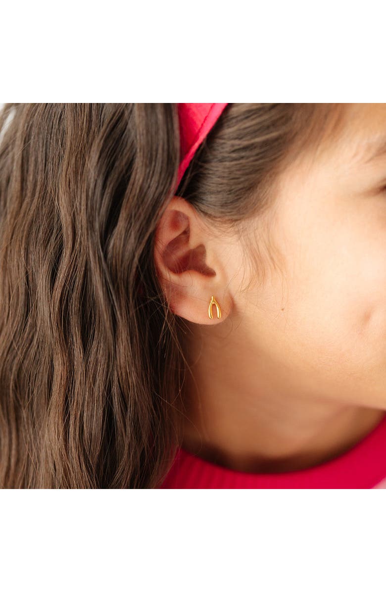 Pip Pop Wishbone Stud Earrings, Alternate, color, Gold