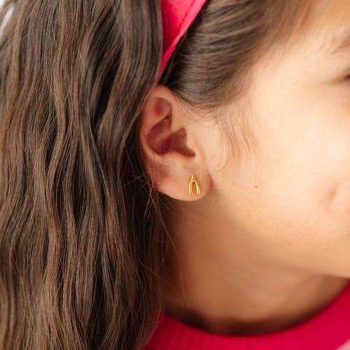 Pip Pop Wishbone Stud Earrings In Gold