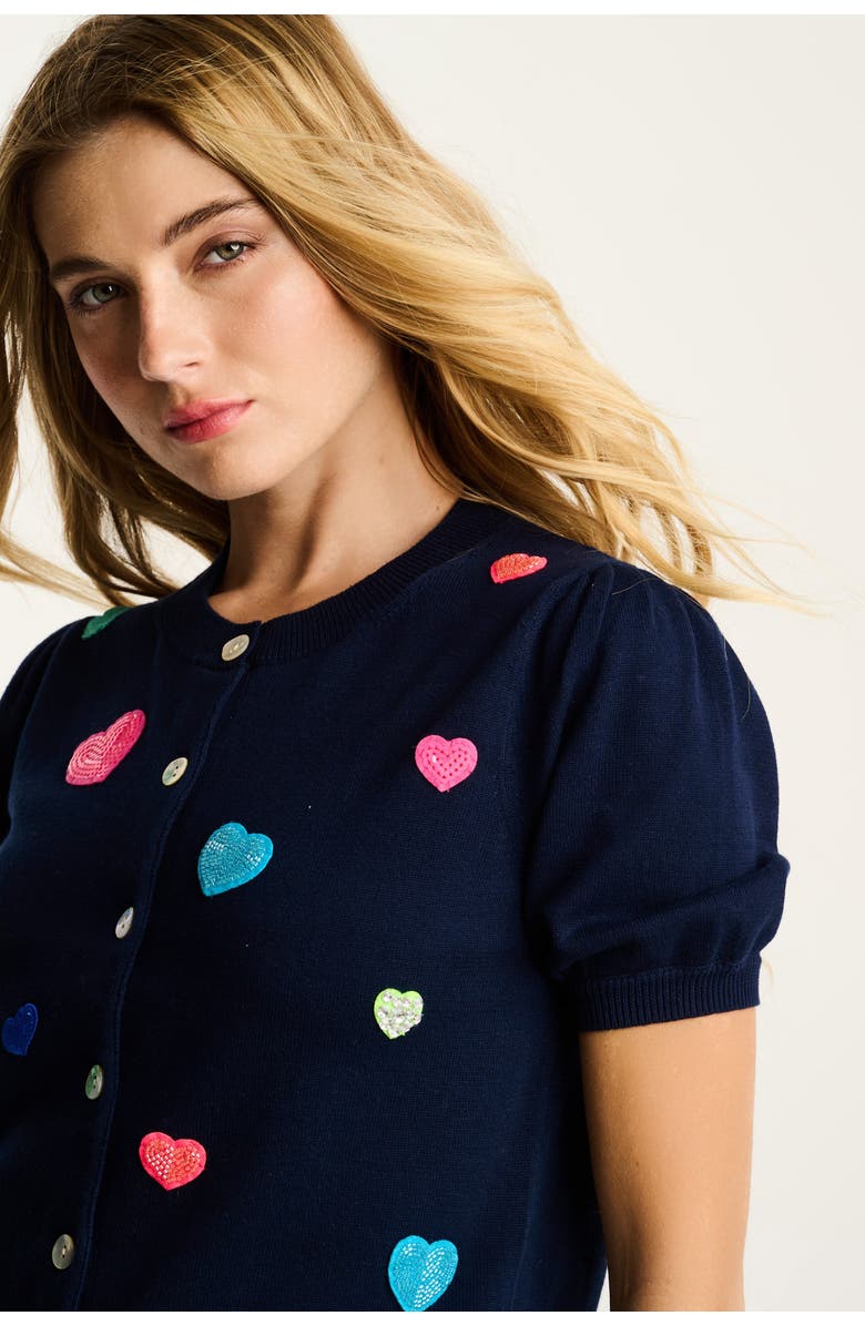 Lisa Todd Royal Flush Cotton Cardigan, Alternate, color, Navy