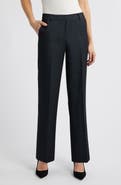 Anne Klein Flat Front Mid Rise Wide Leg Pants