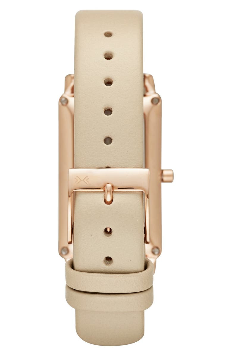 Skagen 'Hagen' Rectangle Leather Strap Watch, 22mm x 35mm, Alternate, color,