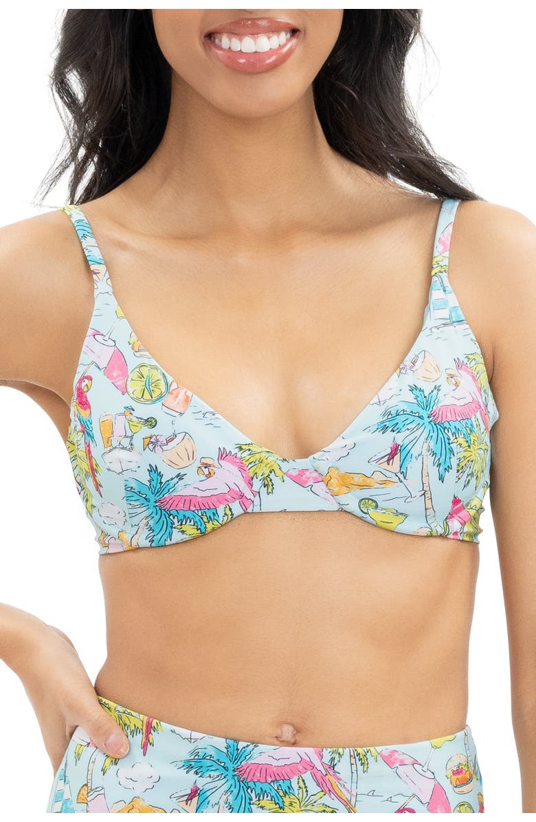 Kenny Flowers Margaritaville by Kenny Flowers - Welcome to Margaritaville - Underwire Bikini Top, Main, color, Blue