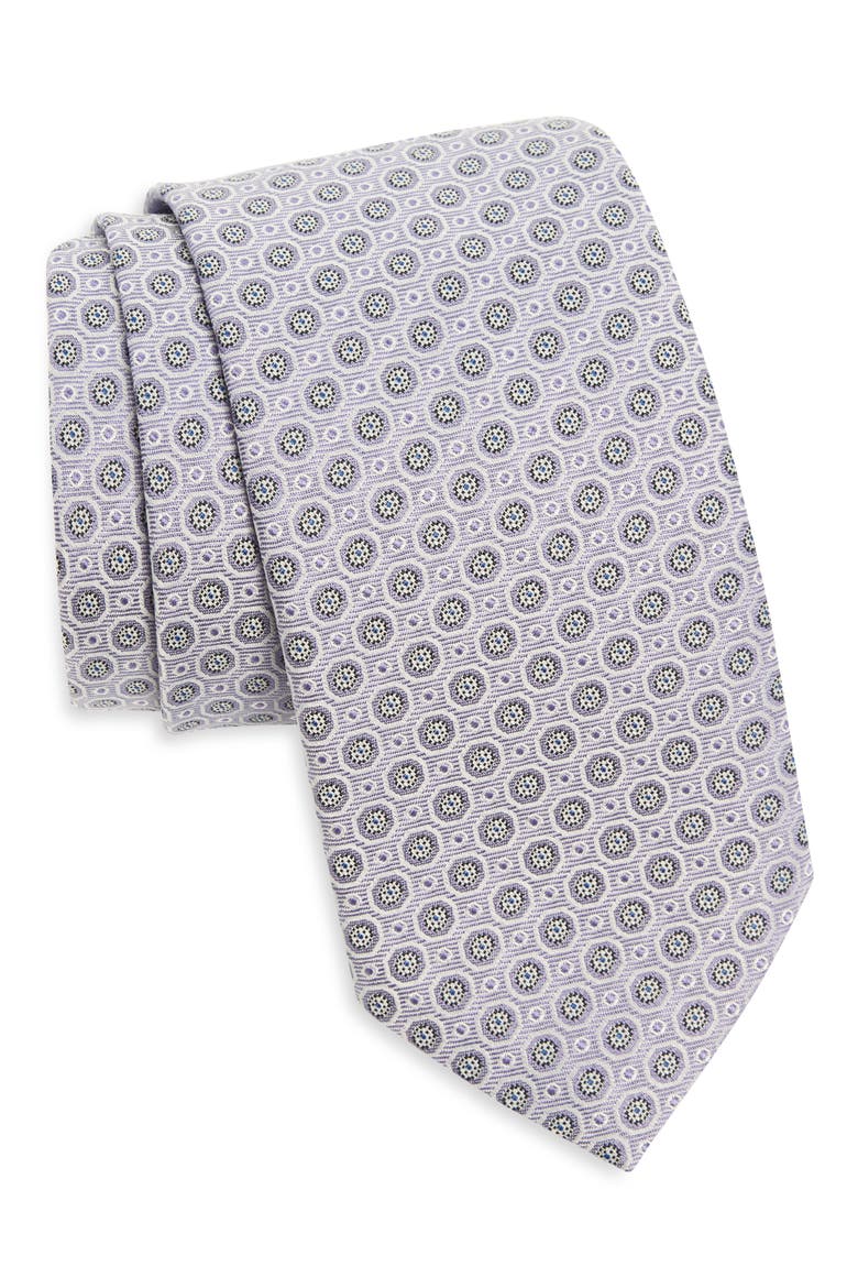 Mixed Medallion Silk Blend Tie, Main, color, LIGHT/ PASTEL PURPLE