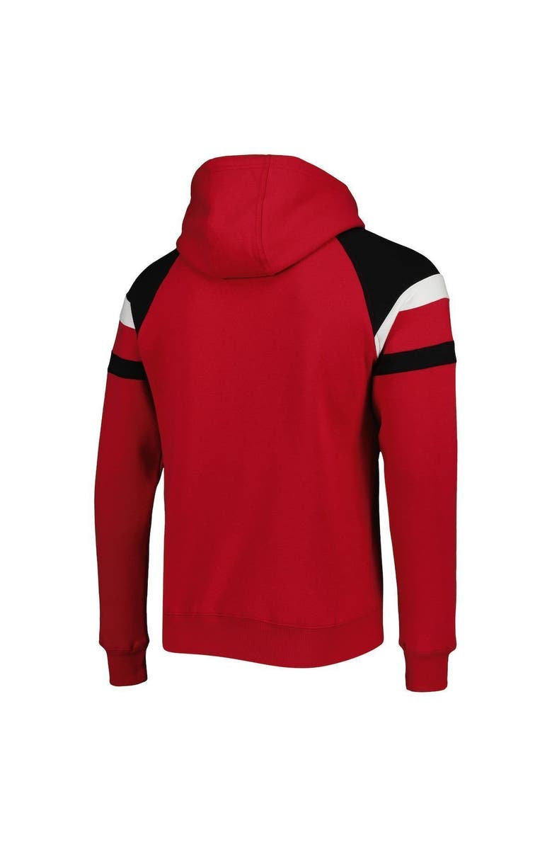 STARTER Men's Starter Red Atlanta Falcons Draft Fleece Raglan Pullover Hoodie, Alternate, color, 