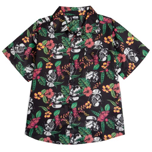 Star Wars Short Sleeve Button Down Shirt in Black 