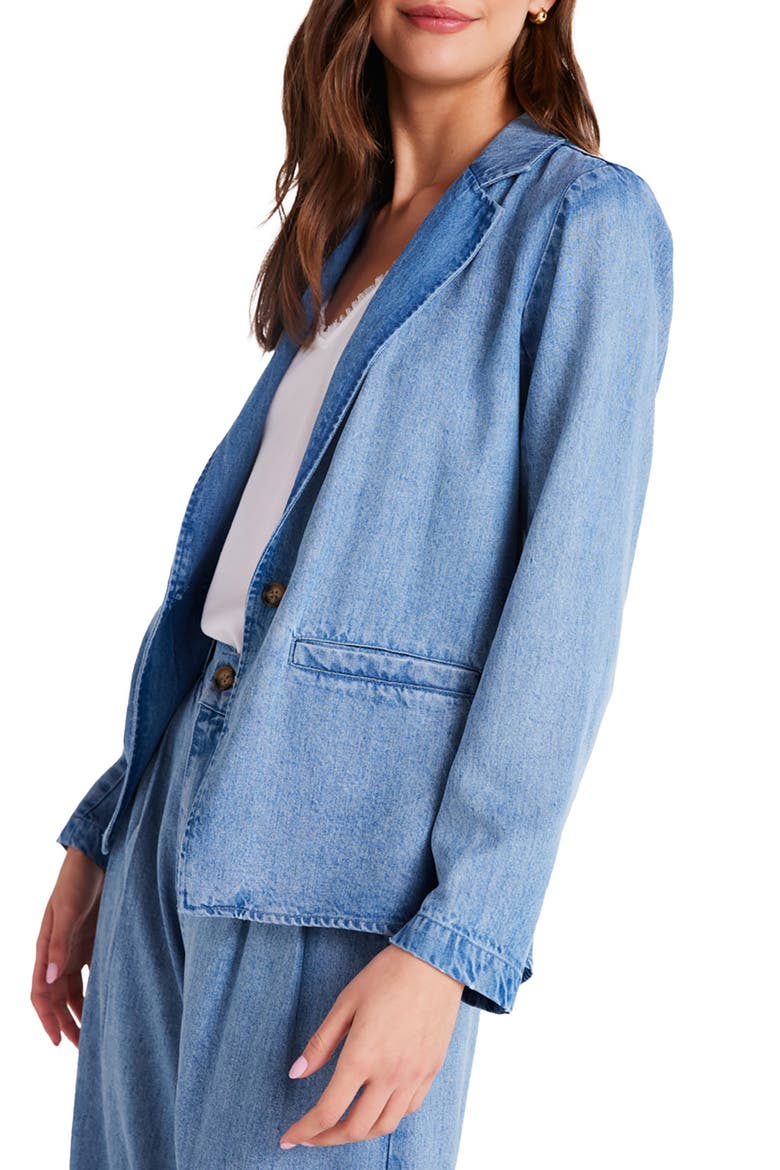 Jagger One-Button Denim Blazer, Alternate, color, VINTAGE HORIZON WASH
