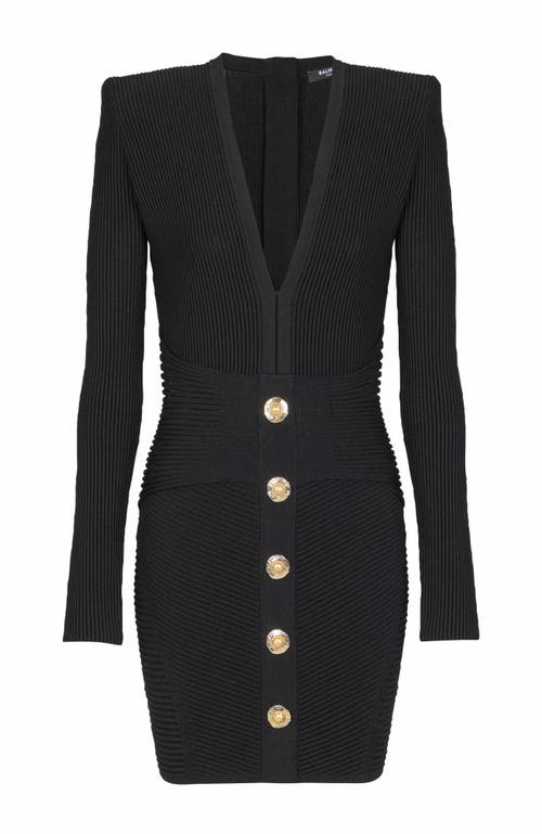 Balmain Short Dress In Black Viscose Blend In Black