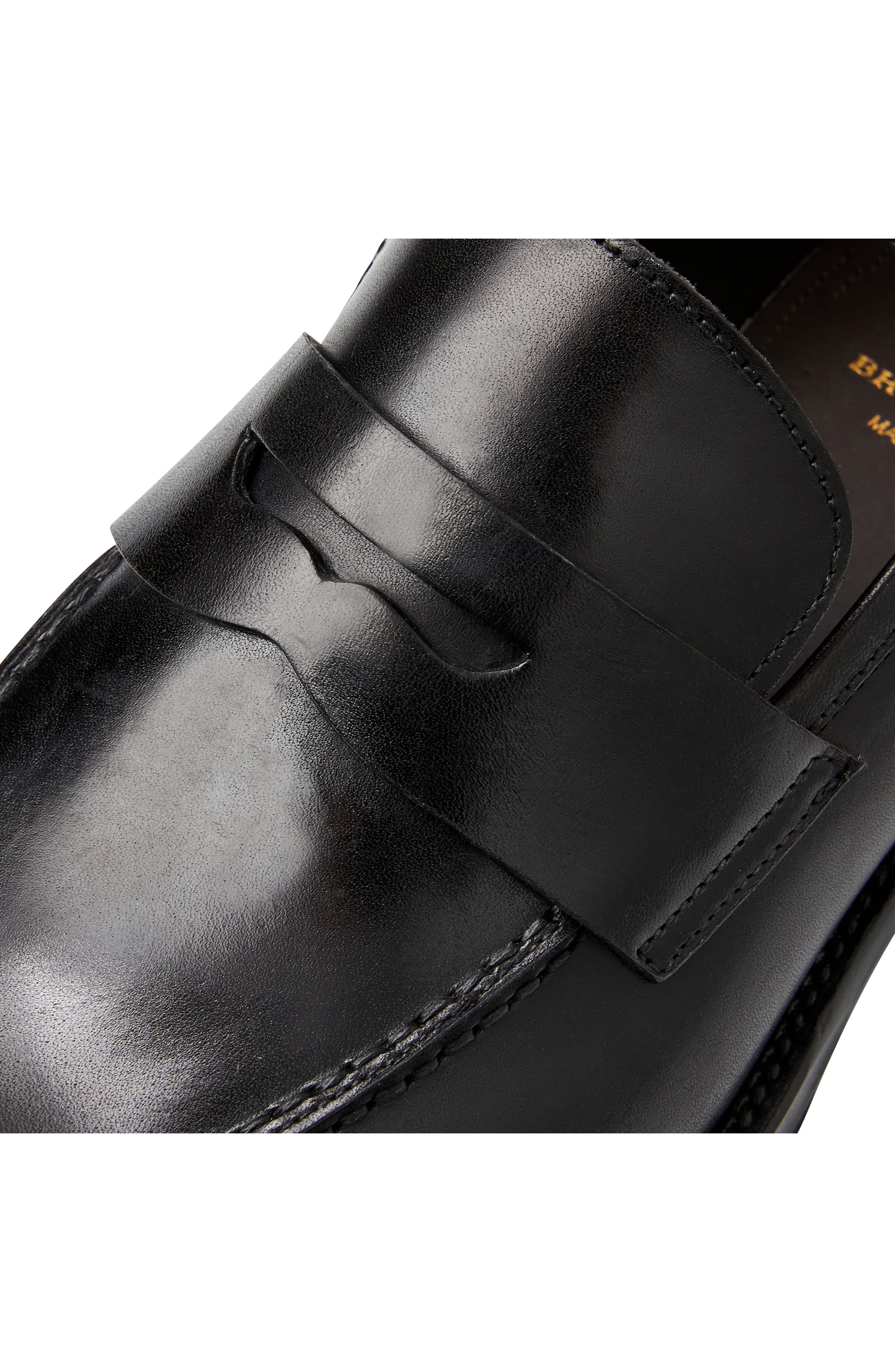 Cosmo Saffiano Leather Penny Loafer, Alternate, color, BLACK