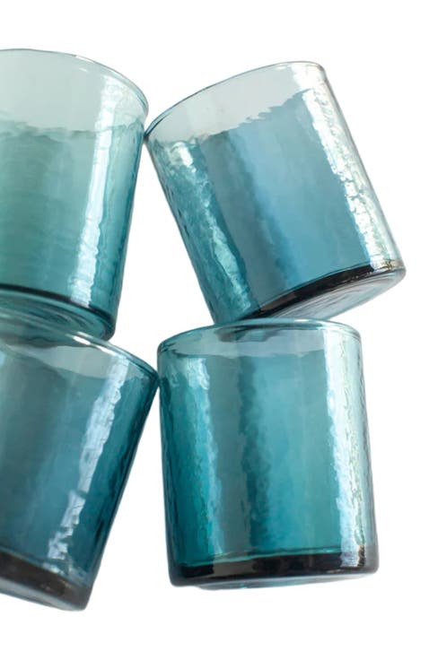Handblown Hammered Glasses - Set of 4