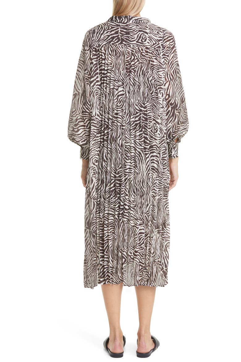 Dorothe Abstract Animal Print Long Sleeve Midi Dress, Alternate, color, CHOCO ZEBRA