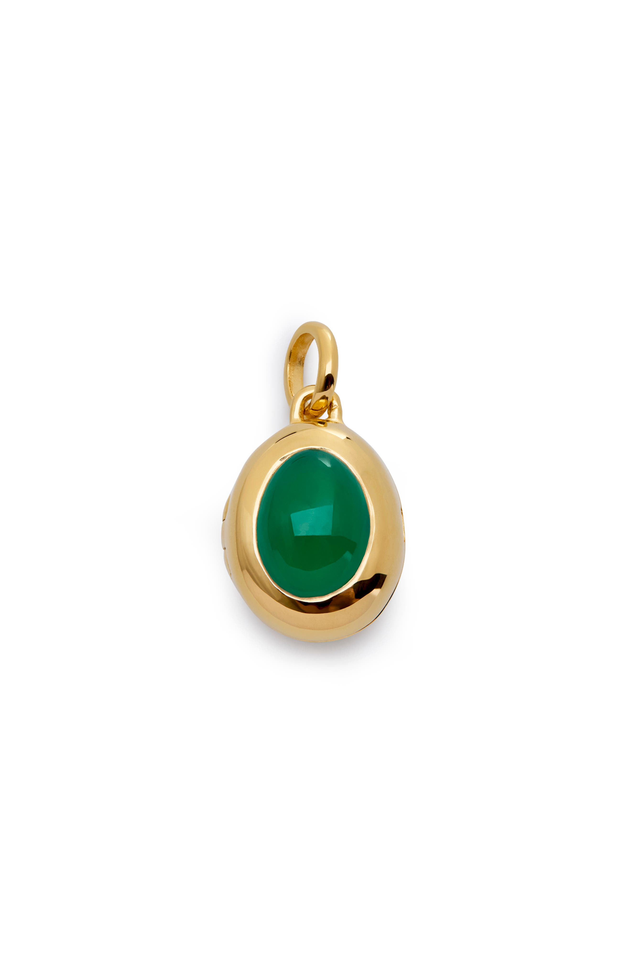 18CT GOLD VERMEIL / GREEN ONYX