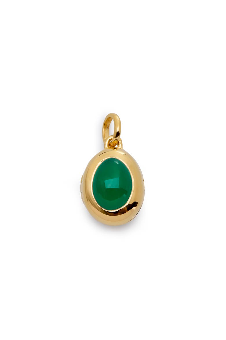 Birthstone Locket Pendant, Main, color, 18CT GOLD VERMEIL / GREEN ONYX