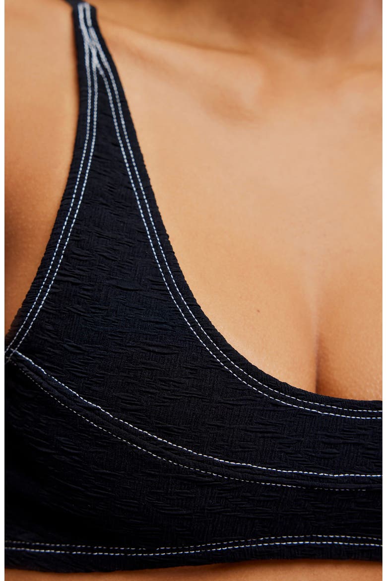 Farrah Crop Bikini Top, Alternate, color, BLACK
