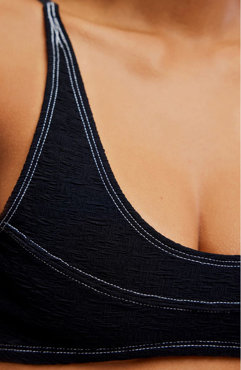 Free People Farrah Crop Bikini Top, Alternate, color, Black