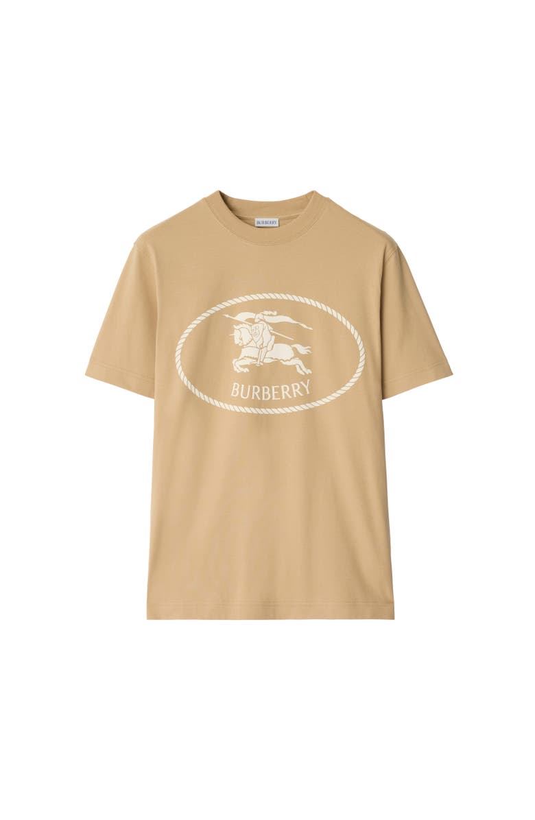 Burberry Knight Stamp Cotton T-shirt, Alternate, color, Flax Beige
