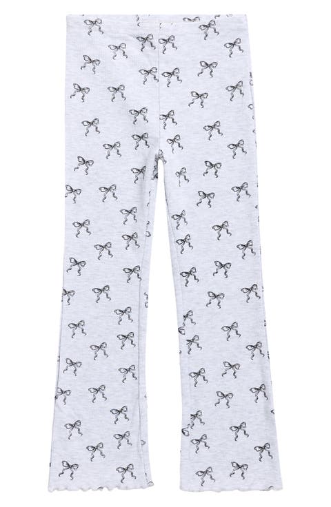 Kids' Floral Ribbed Flare Pants