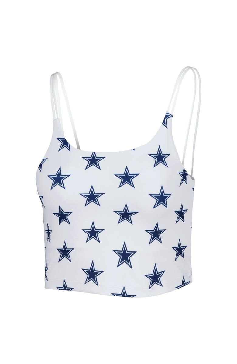 KADYLUXE Women's White Dallas Cowboys Countess Allover Print Sleeveless Cami Tank Top, Alternate, color, White