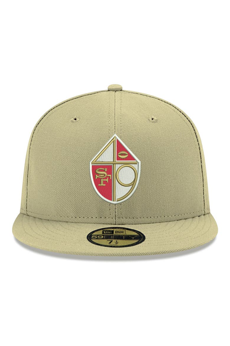 Men's New Era Gold San Francisco 49ers Omaha Throwback 59FIFTY Fitted Hat, Alternate, color, VEGAS GOLD