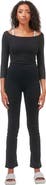 Rebody Active Dynamic Cozy Open Shoulder 3/4 Sleeve Top