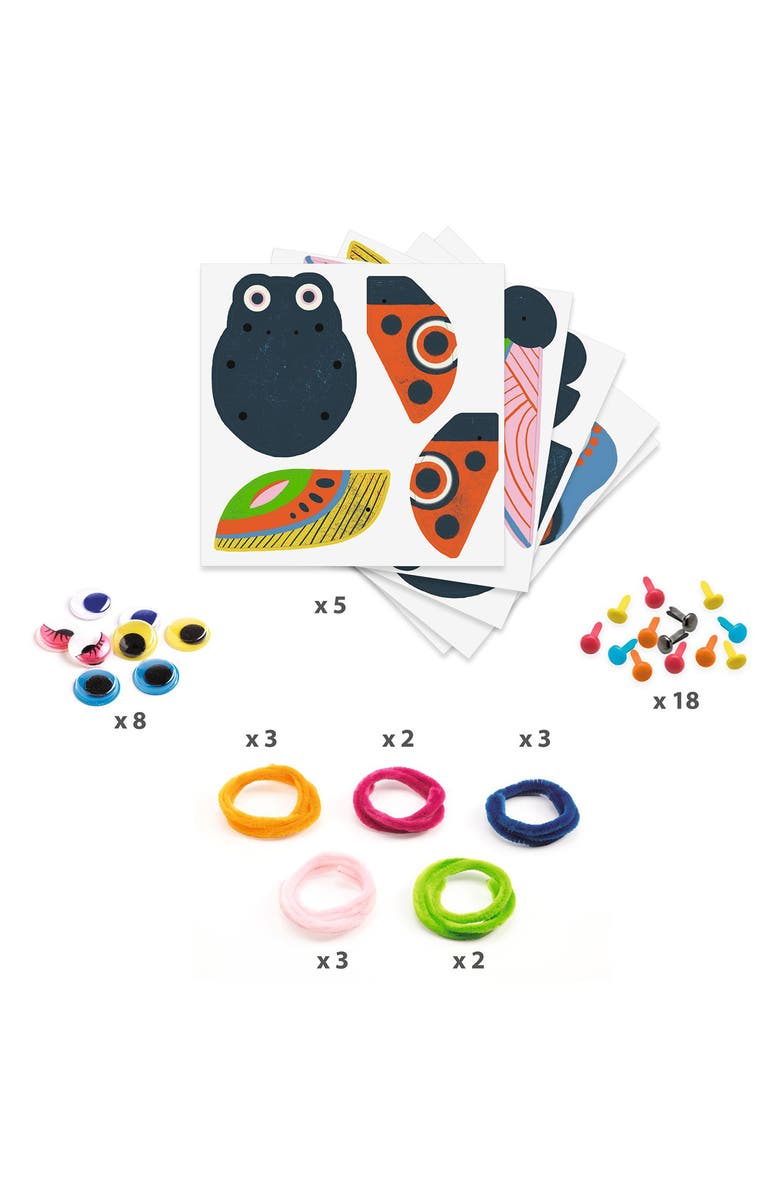 Djeco 3D Collage Fuzzy Bugs Playset, Alternate, color,