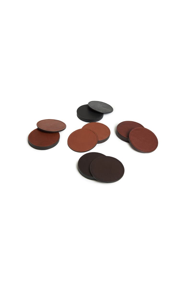 Blake Leather Coaster Set, Alternate, color, Espresso