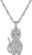 FZN Pavé Cubic Zirconia Cat Pendant Necklace