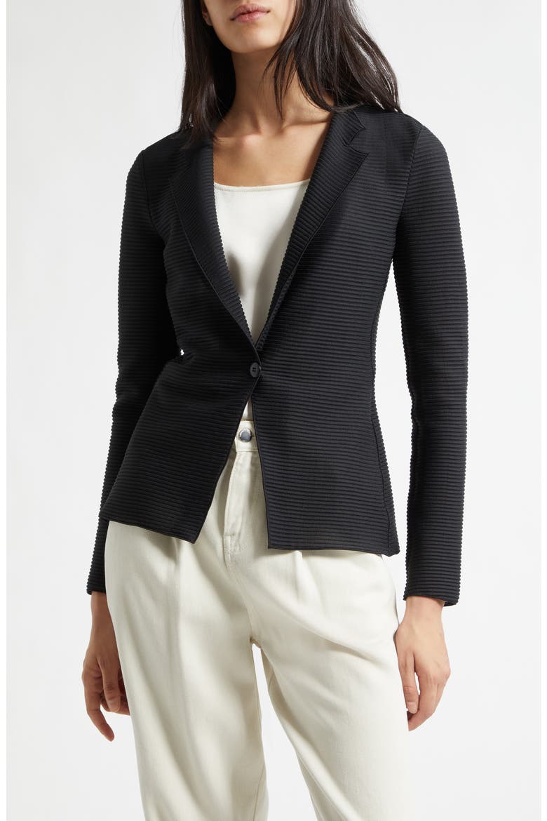 Rib Jersey Jacket, Main, color, SOLID BLACK