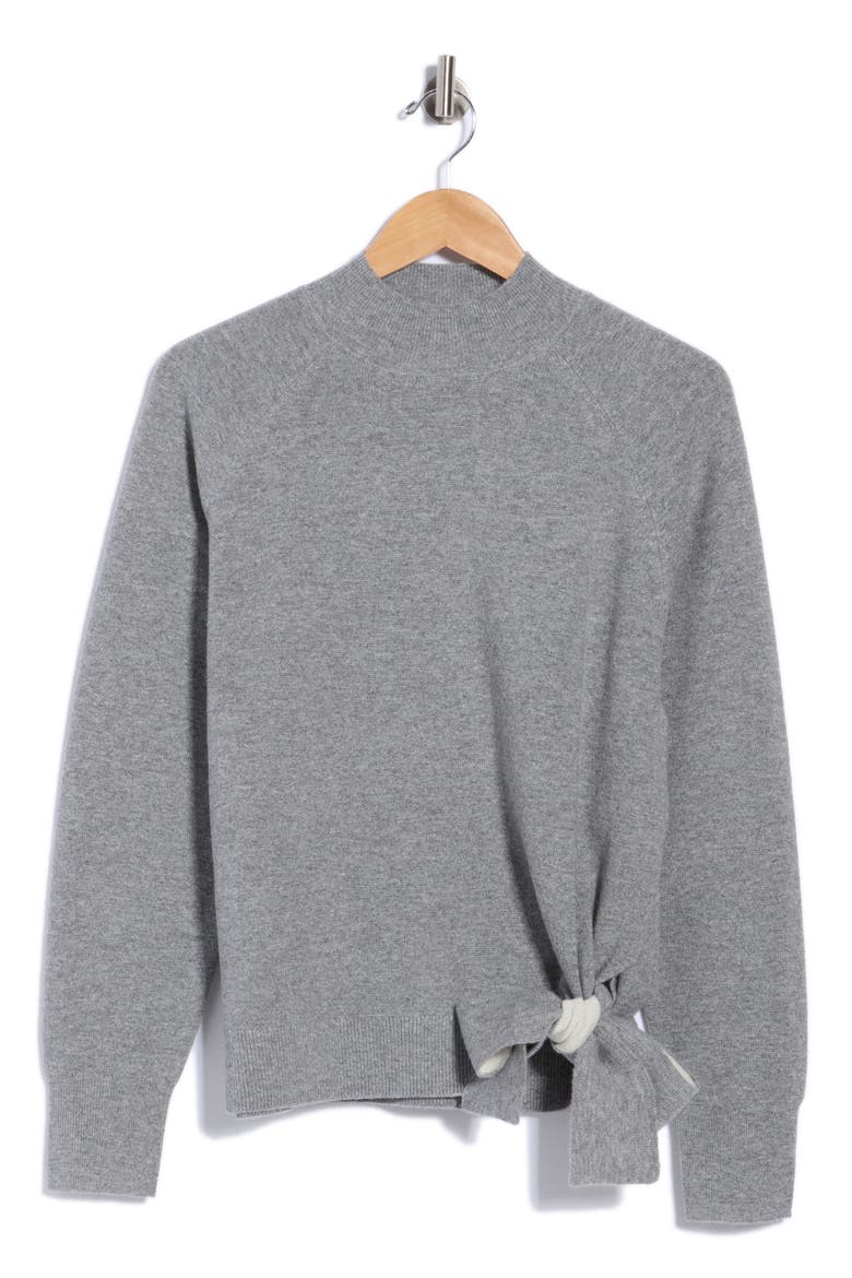 Framissy Virgin Wool & Cashmere Mock Neck Sweater, Main, color, SILVER