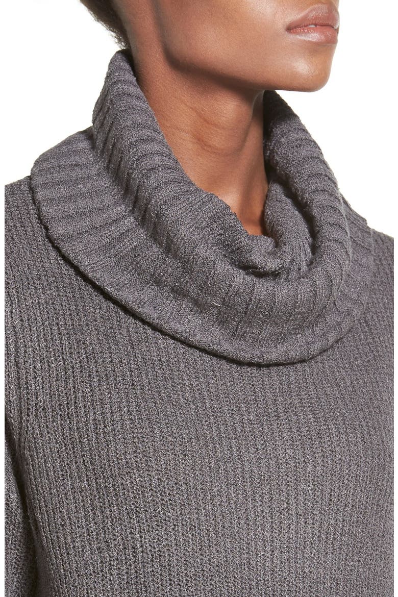 Cowl Neck Sweater Dress, Alternate, color, CHARCOAL