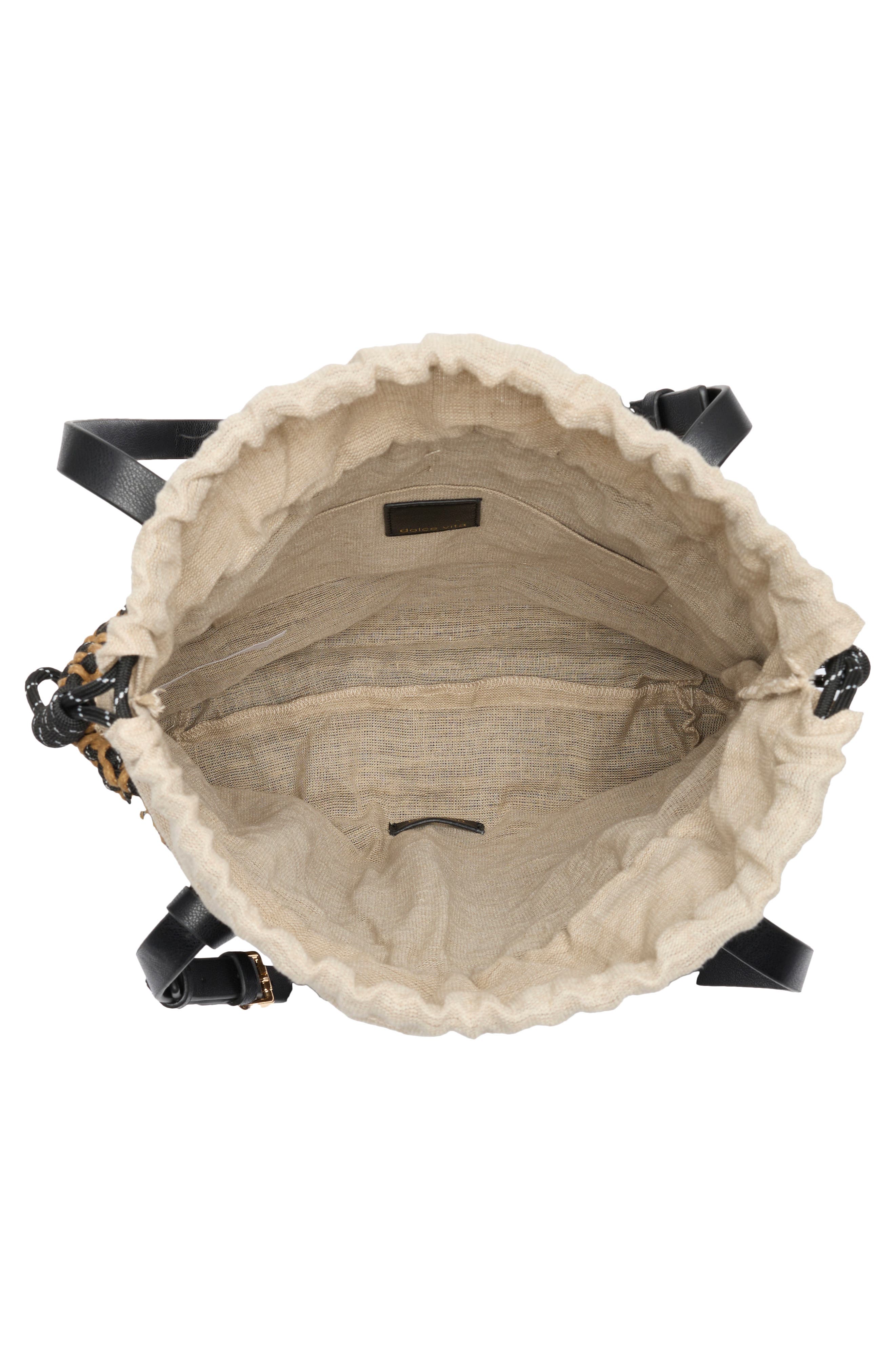 Dolce Vita Woven Cord Tote Bag, Alternate, color, Black