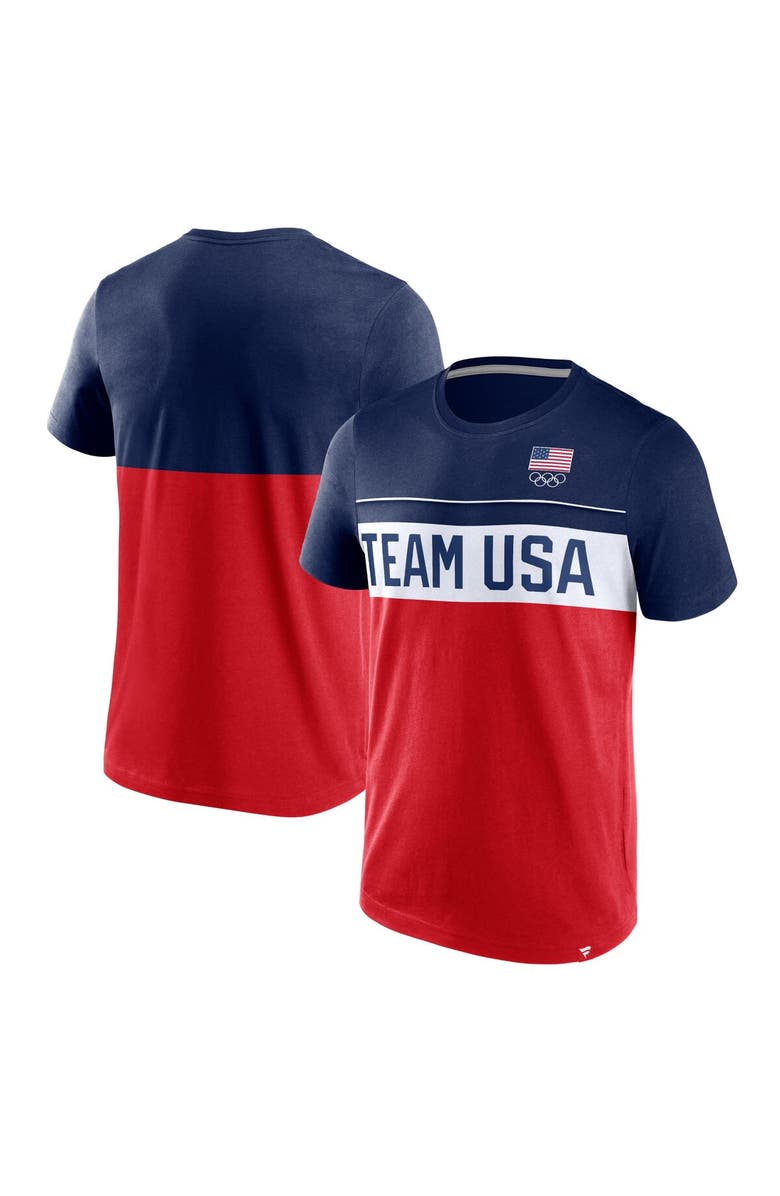 FANATICS Men's Fanatics Branded Red/Navy Team USA Edge Depth T-Shirt, Alternate, color, 