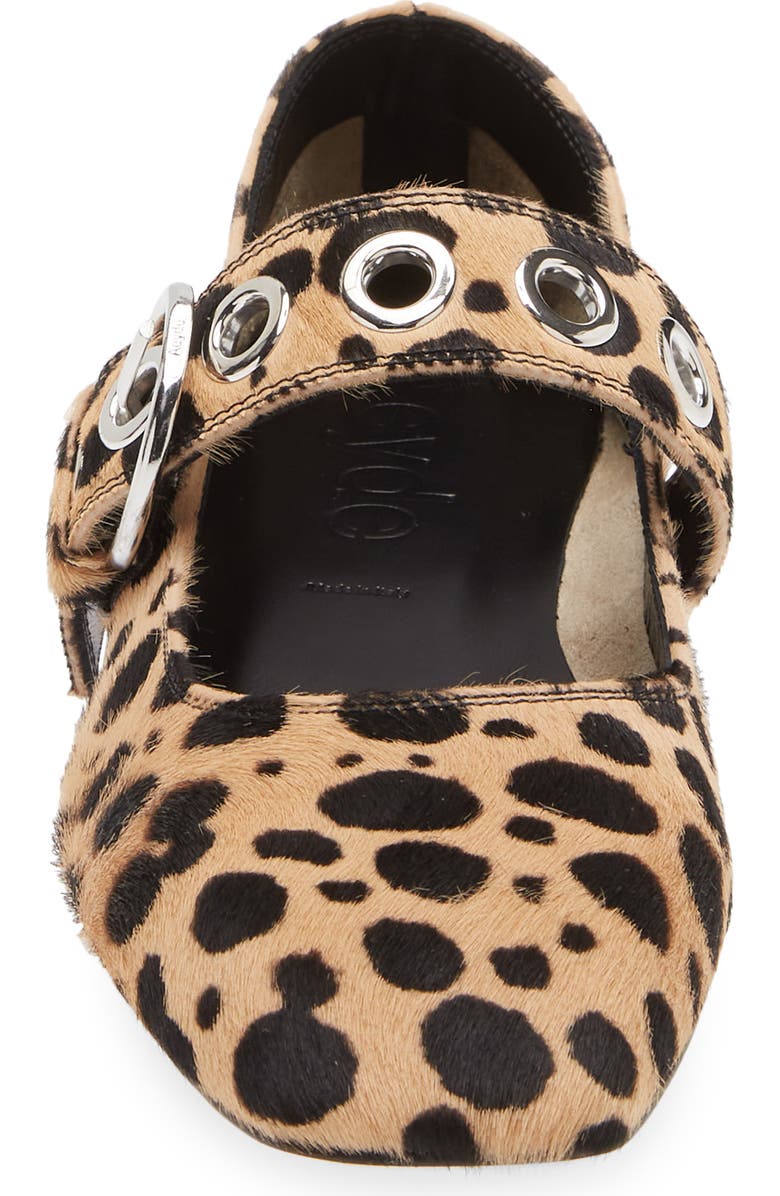 aeyde Uma Genuine Calf Hair Mary Jane Flat, Alternate, color, Beige/ Black