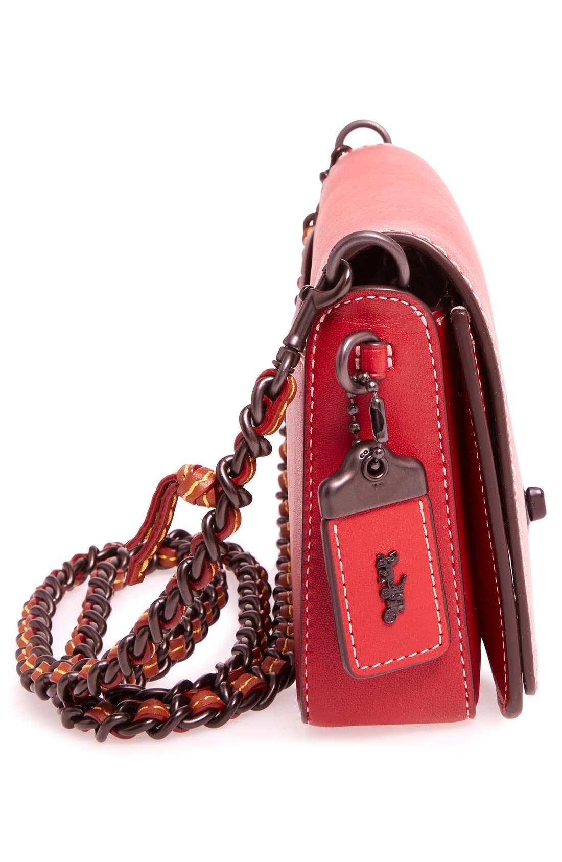 1941 'Dinky' Leather Crossbody Bag, Alternate, color, RED