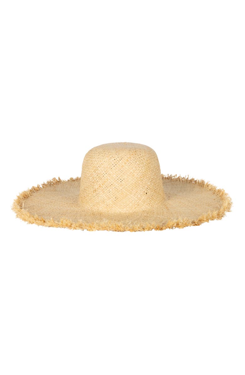 Lauren Ralph Lauren 3D Logo Raffia Sunhat, Alternate, color, Natural