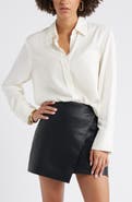 Open Edit Relaxed Fit Long Sleeve Button-Up Shirt