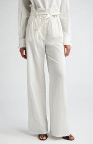 Max Mara Xero Directional Stripe Cotton & Silk Pants