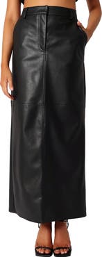 Petal & Pup Jade Faux Leather Column Skirt