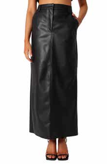 Petal & Pup Jade Faux Leather Column Skirt