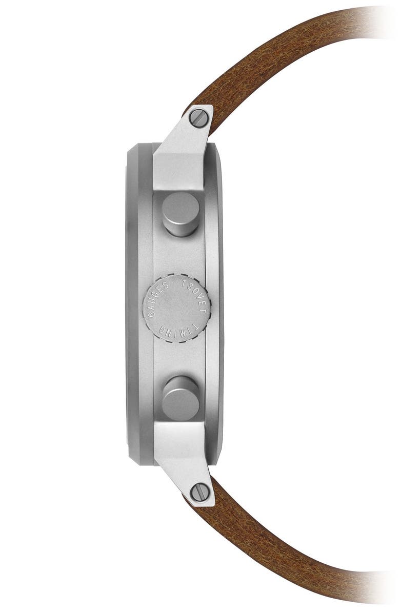 TSOVET 'JPT-TS44' Chronograph Leather Strap Watch, 44mm, Alternate, color,