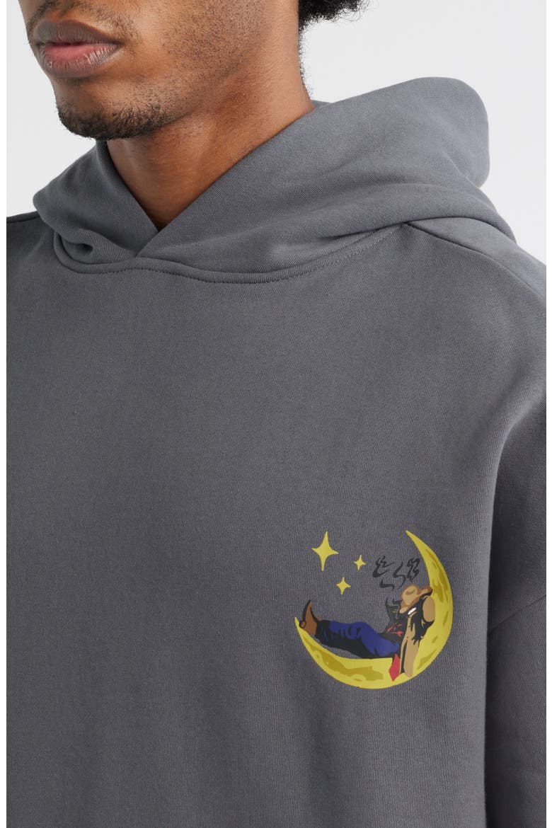Night Rider Cotton Graphic Hoodie, Alternate, color, ASPHALT