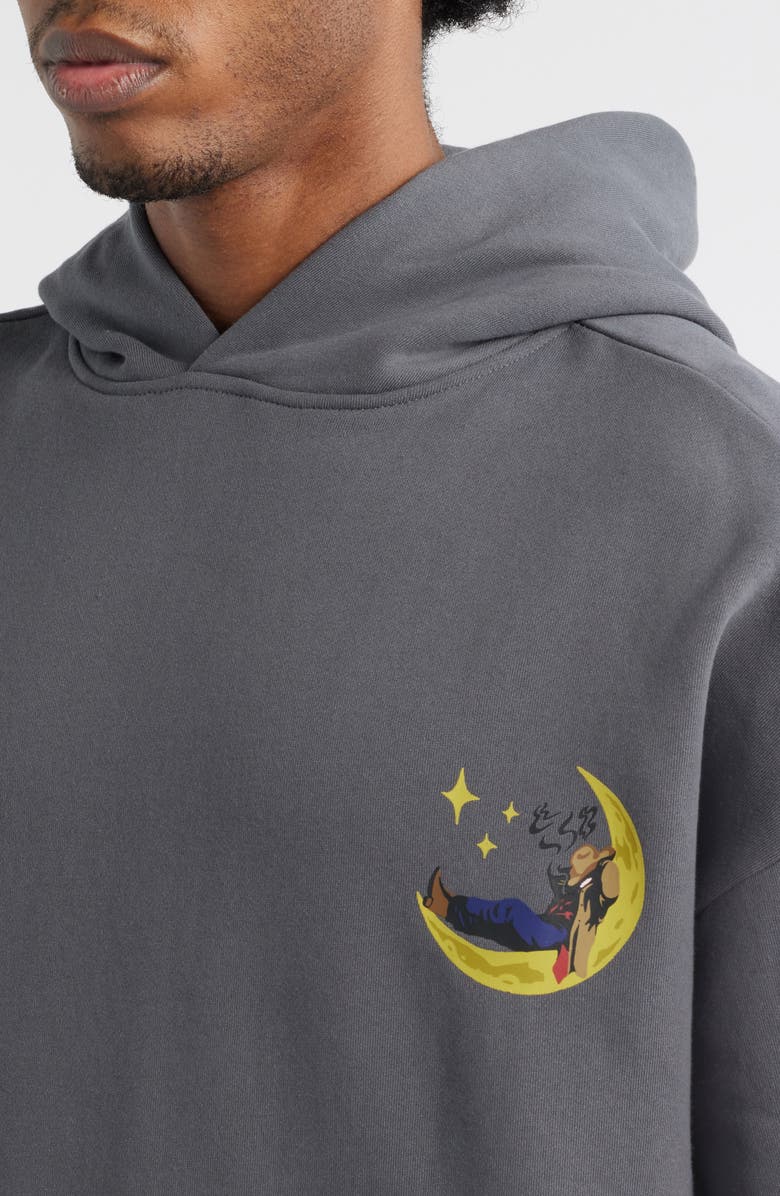 MARKET Night Rider Cotton Graphic Hoodie, Alternate, color, Asphalt