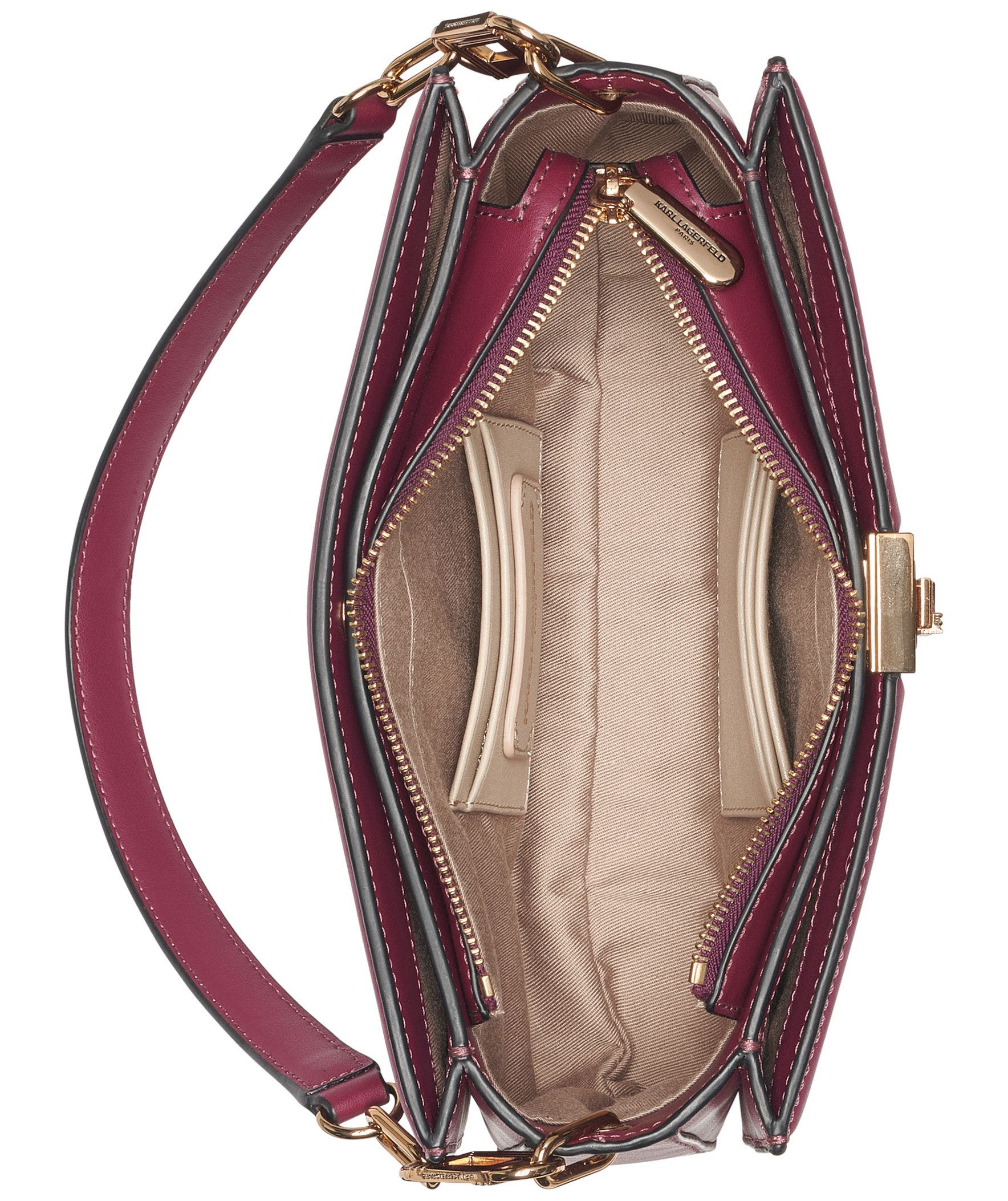 KARL LAGERFELD PARIS Ivette Shoulder, Alternate, color, Wine