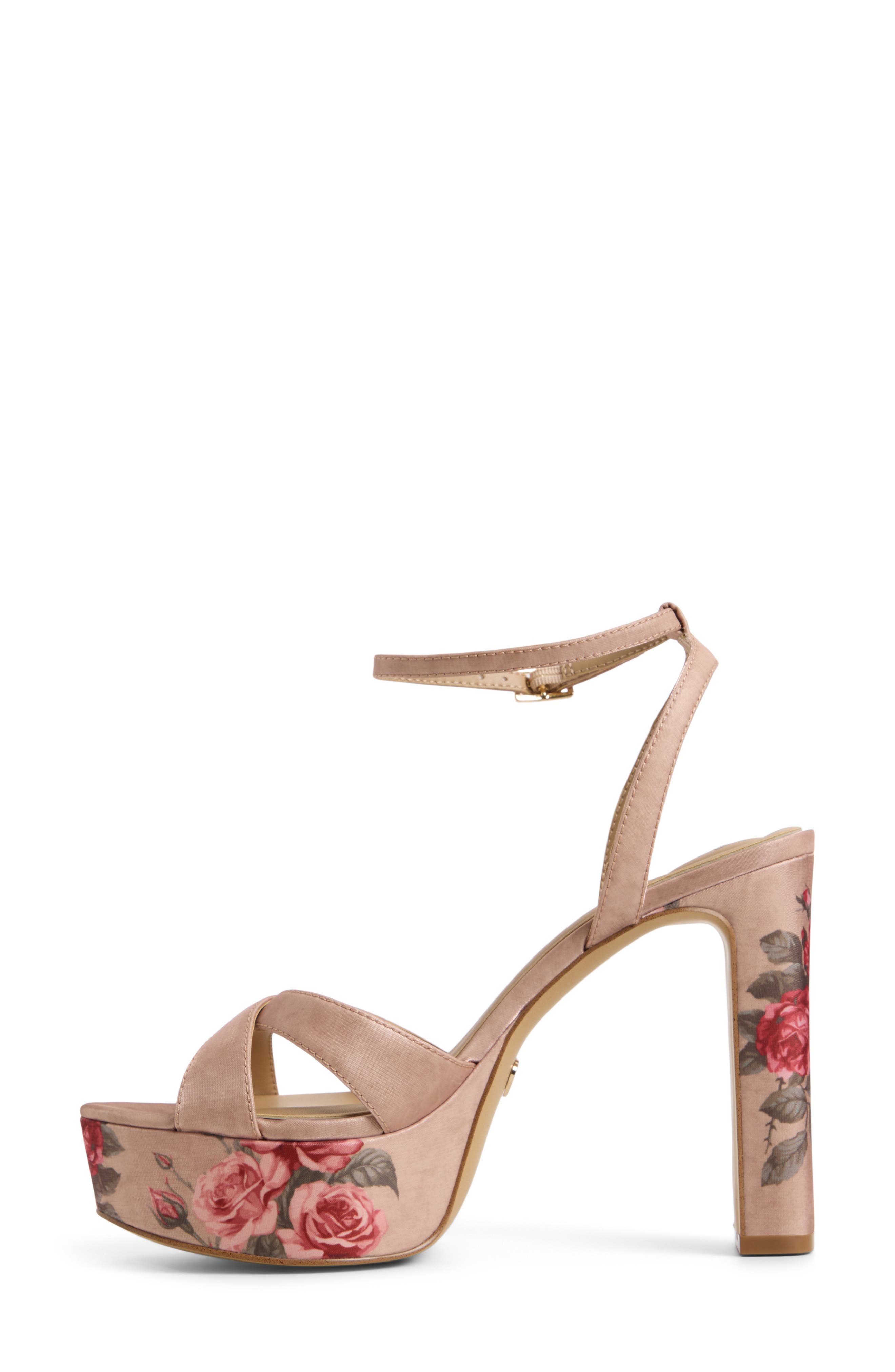 ALDO Rosine Ankle Strap Platform Sandal, Alternate, color, Beige Combo