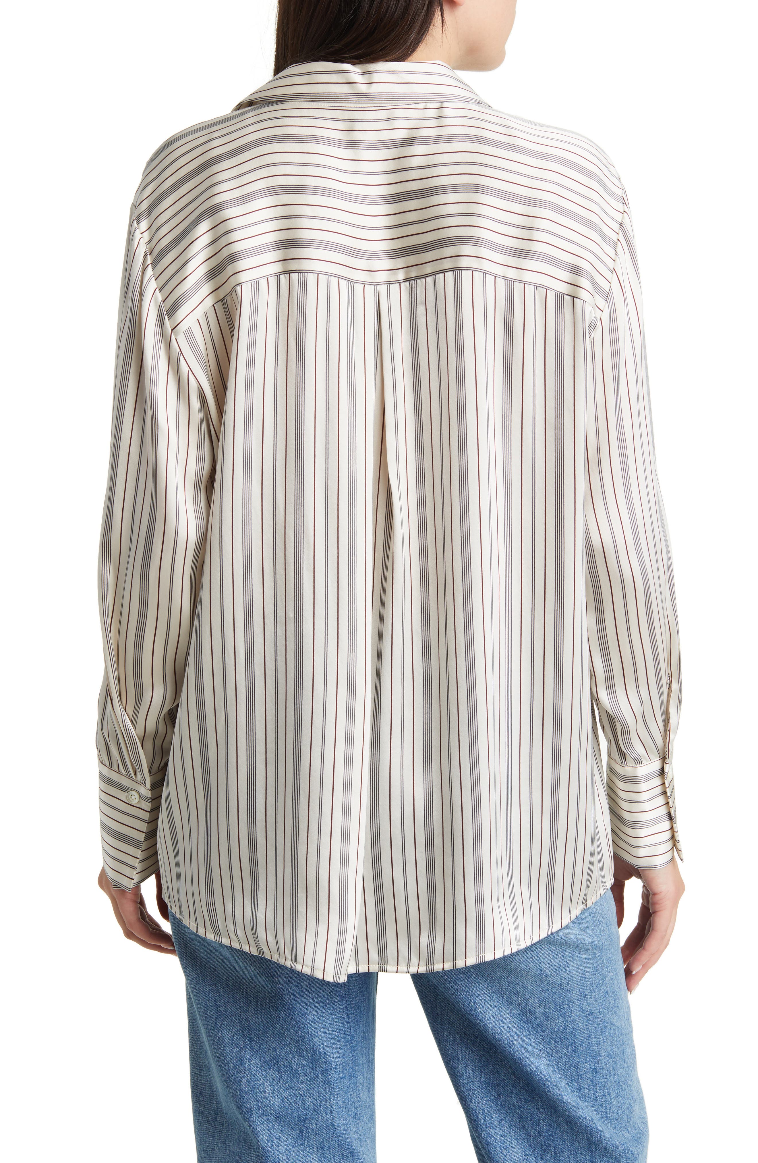 Dorian Stripe Silk Shirt - image 2