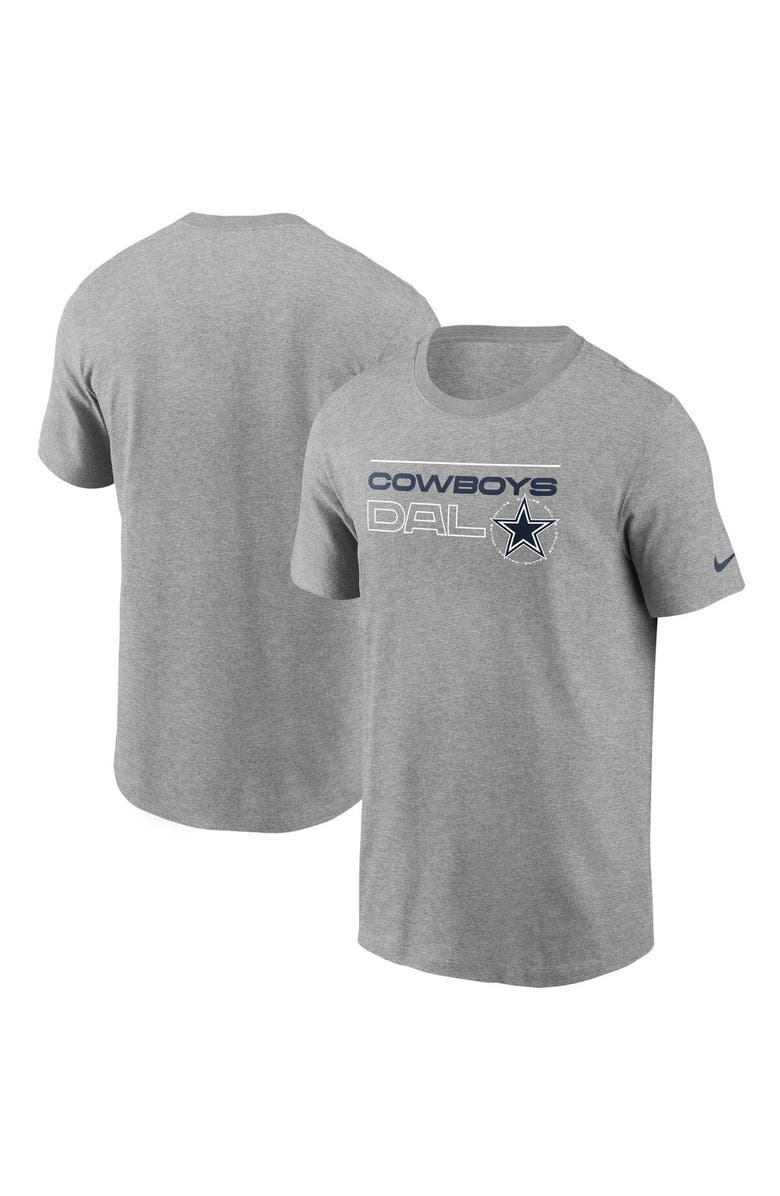 Nike Men's Nike Heathered Charcoal Dallas Cowboys Broadcast Essential T-Shirt, Main, color, 