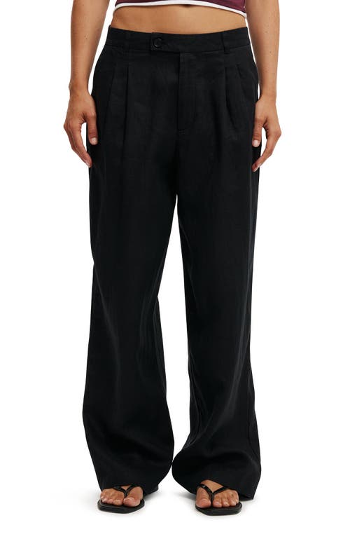 COTTON ON ELLE LINEN WIDE LEG SUITING PANT