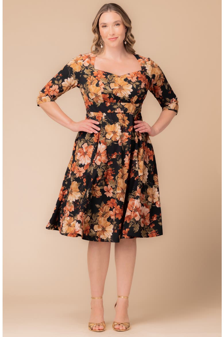 Royal Sweetheart Dress, Alternate, color, AUTUMN GARDEN