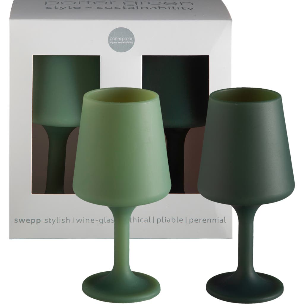 Porter Green Swepp | Unbreakable Wine Glasses In Green