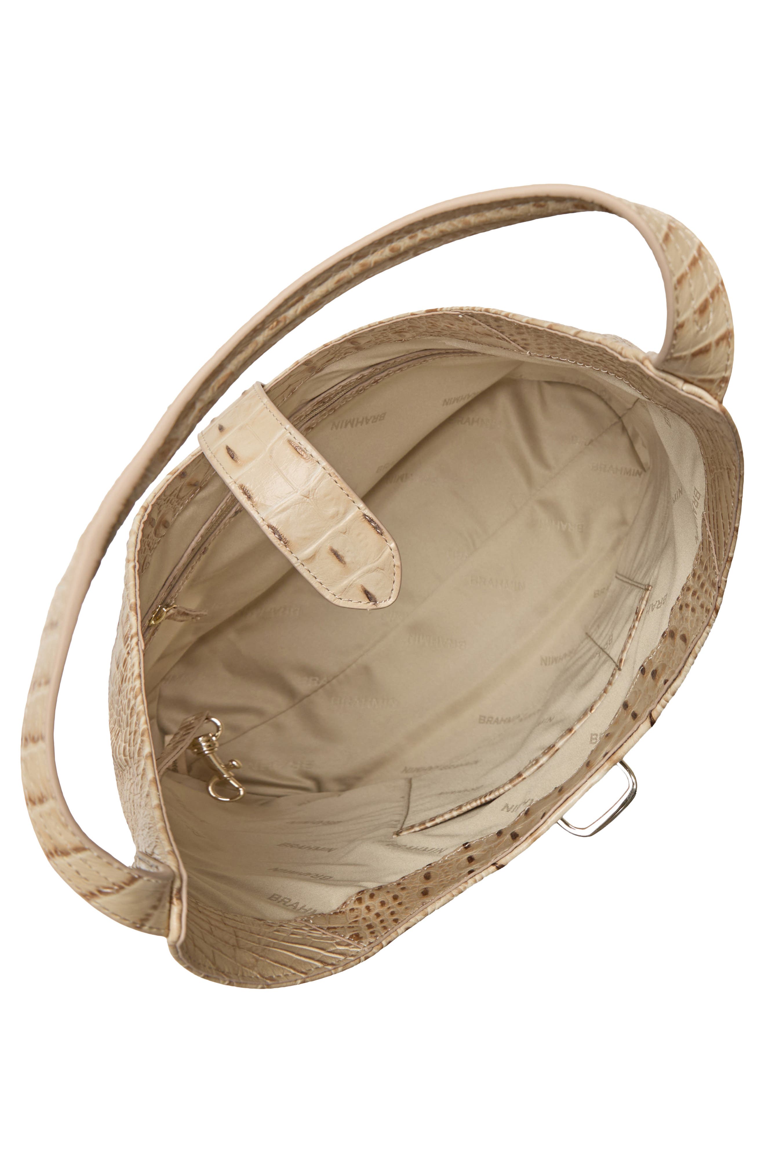 Gwynne Croc Embossed Leather Shoulder Bag, Alternate, color, SANDSTORM