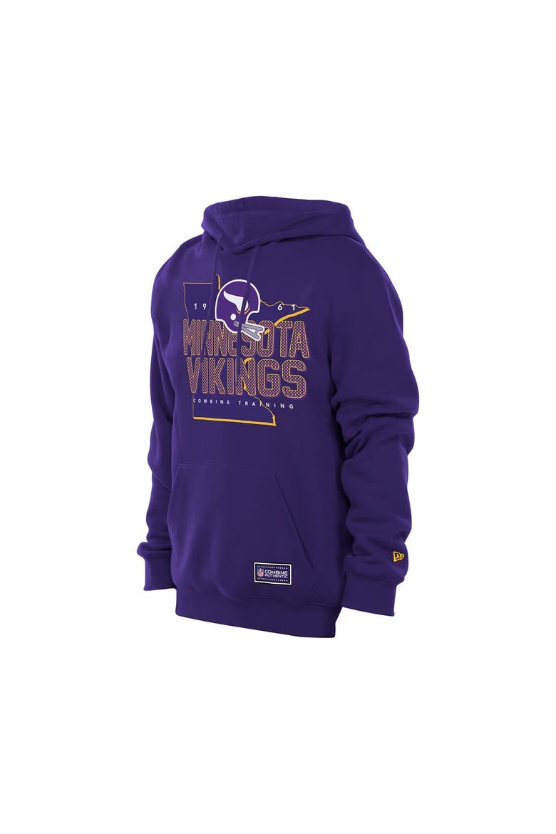 Men's New Era Purple Minnesota Vikings Combine Authentic Local State Throwback Hoodie, Alternate, color, Purple
